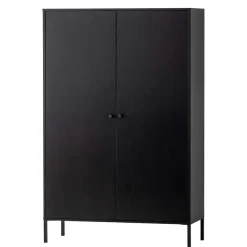 Outlet Wohnen Schwarzer Schrank mit Doppeltür - 100x155x40 - Burgossi