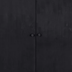 Outlet Wohnen Schwarzer Schrank mit Doppeltür - 100x155x40 - Burgossi