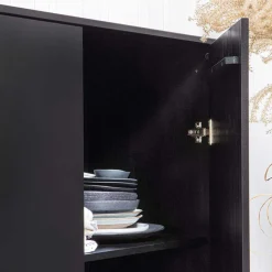 Outlet Wohnen Schwarzer Schrank mit Doppeltür - 100x155x40 - Burgossi