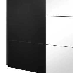 Best Wohnen Schwarzer Schwebetürenschrank mit Spiegel - Excellenta