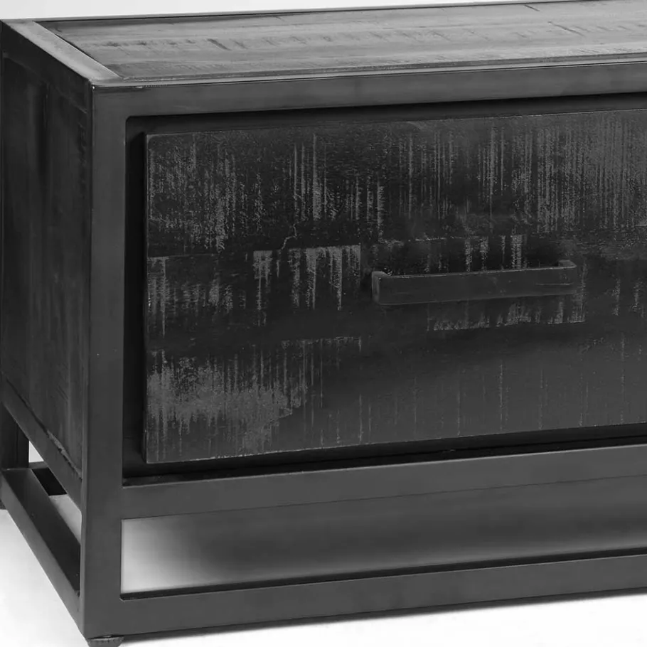 Best Wohnen Schwarzer TV Unterschrank im Industry Stil - Esturado