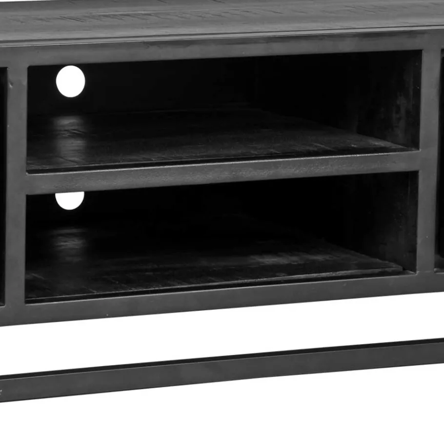 Best Wohnen Schwarzer TV Unterschrank im Industry Stil - Esturado