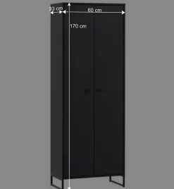 Wohnen Schwarzes Flurmöbel Set - Anderian (vierteilig)