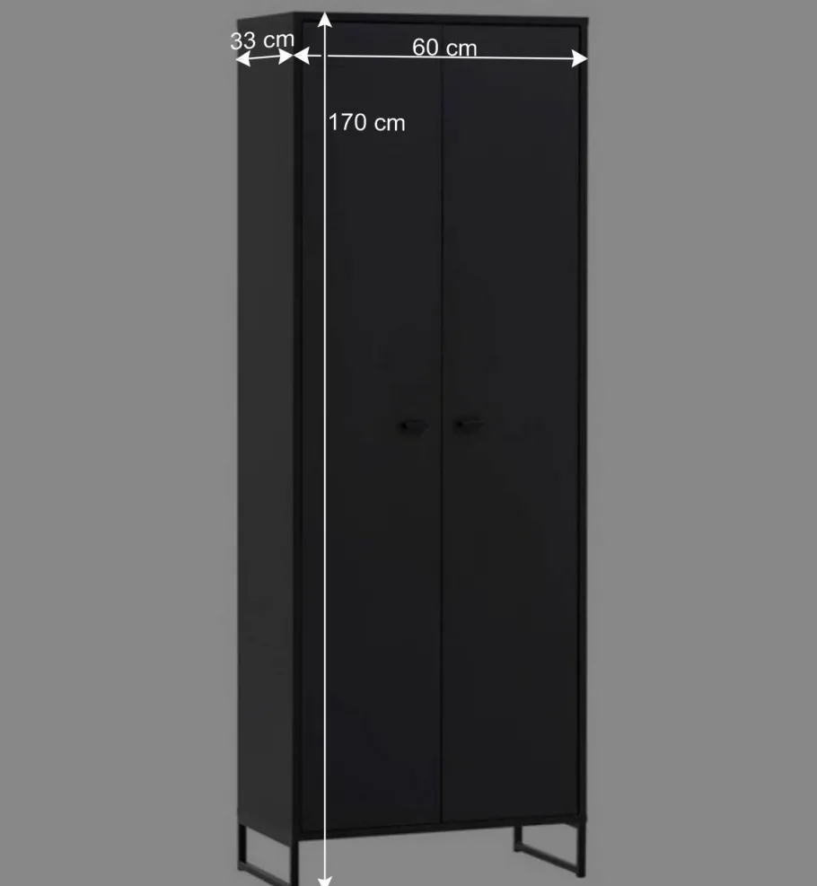 Wohnen Schwarzes Flurmöbel Set - Anderian (vierteilig)