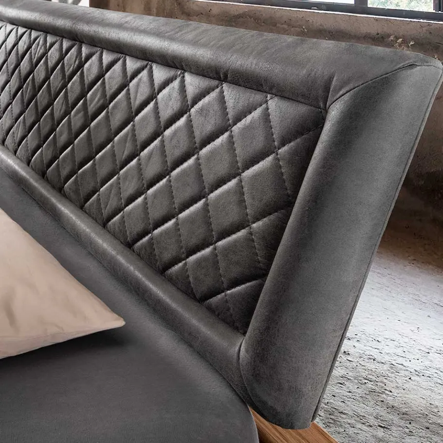 Hot Wohnen Schwebebett mit Leder-Kopfteil - Emjan