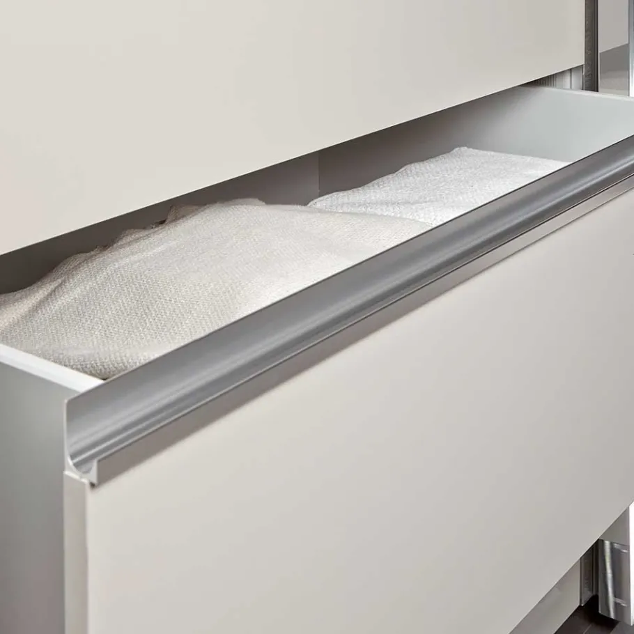 Wohnen Schwebetüren-Kleiderschrank in Champagner - Nafissa