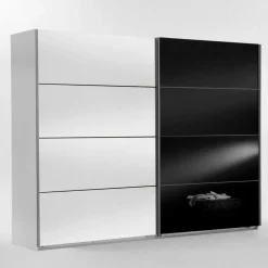 Clearance Wohnen Schwebetürenschrank Carno mit Schwarzglas