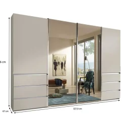 Clearance Wohnen Schwebetürenschrank in Champagner - Grover