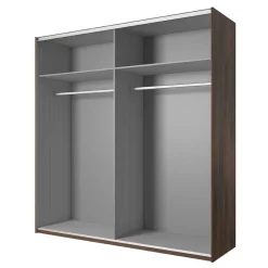 Hot Wohnen Schwebetürenschrank in Eiche Dunkel & Schwarz - Prabhaa