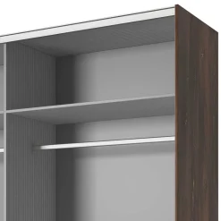Hot Wohnen Schwebetürenschrank in Eiche Dunkel & Schwarz - Prabhaa