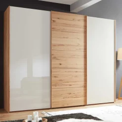 Hot Wohnen Schwebetürenschrank in Kernbuche & Beige - Krofun