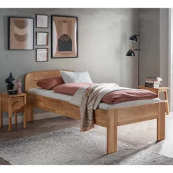 Best Wohnen Senioren-Einzelbett aus Wildeiche Massivholz - Issiaco