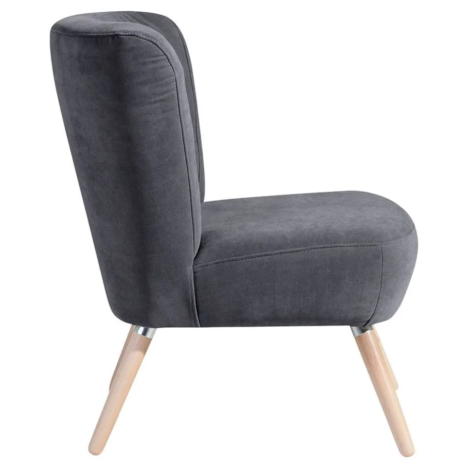 Best Wohnen Sessel in Anthrazit Veloursbezug - Hamzad