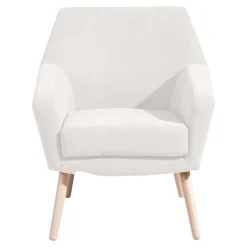 Hot Wohnen Sessel in Creme Velours-Stoff - Emia