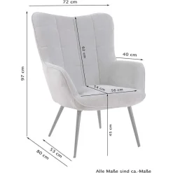 Sale Wohnen Sessel mit Fußhocker aus Samt - Andra (zweiteilig)