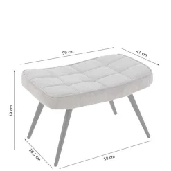 Sale Wohnen Sessel mit Fußhocker aus Samt - Andra (zweiteilig)