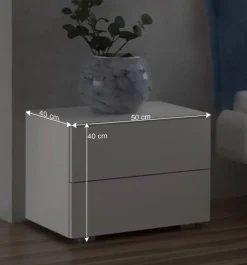 Discount Wohnen Set Bettgestell mit Nachtkommoden - Gregoriano (dreiteilig)