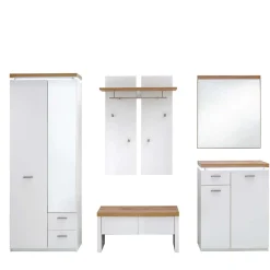 Hot Wohnen Set Dielen Möbel Kombi mit LED - Nusenia (fünfteilig)