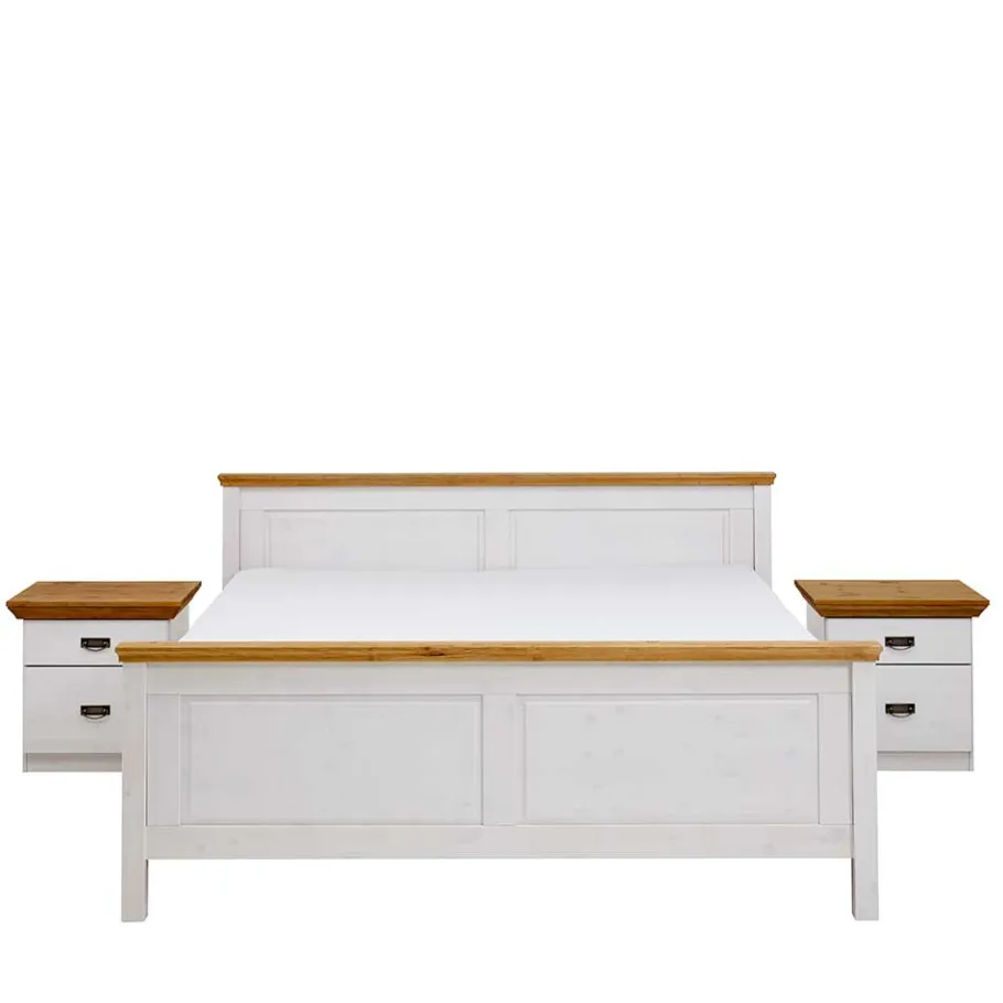 Best Wohnen Set Landhausbett & Nachtschränke - Sibiuta (dreiteilig)