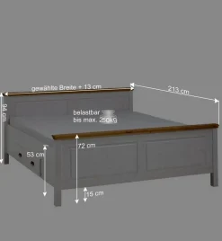 Best Wohnen Set Landhausbett & Nachtschränke - Sibiuta (dreiteilig)