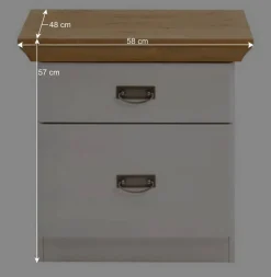 Best Wohnen Set Landhausbett & Nachtschränke - Sibiuta (dreiteilig)