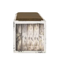 Clearance Wohnen Shabby Chic Bank in Weiß & Braun - Beat