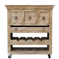 Discount Wohnen Shabby Chic Küchenwagen aus Holz Grey Wash - Abid