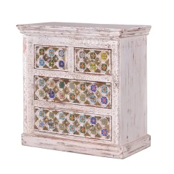 New Wohnen Shabby Chic Kommode in Antikweiß - Mirell