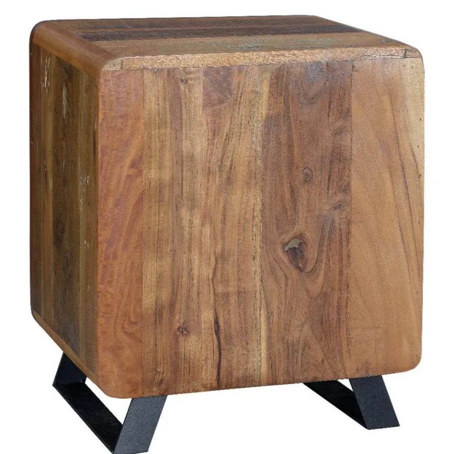 Outlet Wohnen Shabby Chic Nachtkommode aus Recyclingholz - Tunar