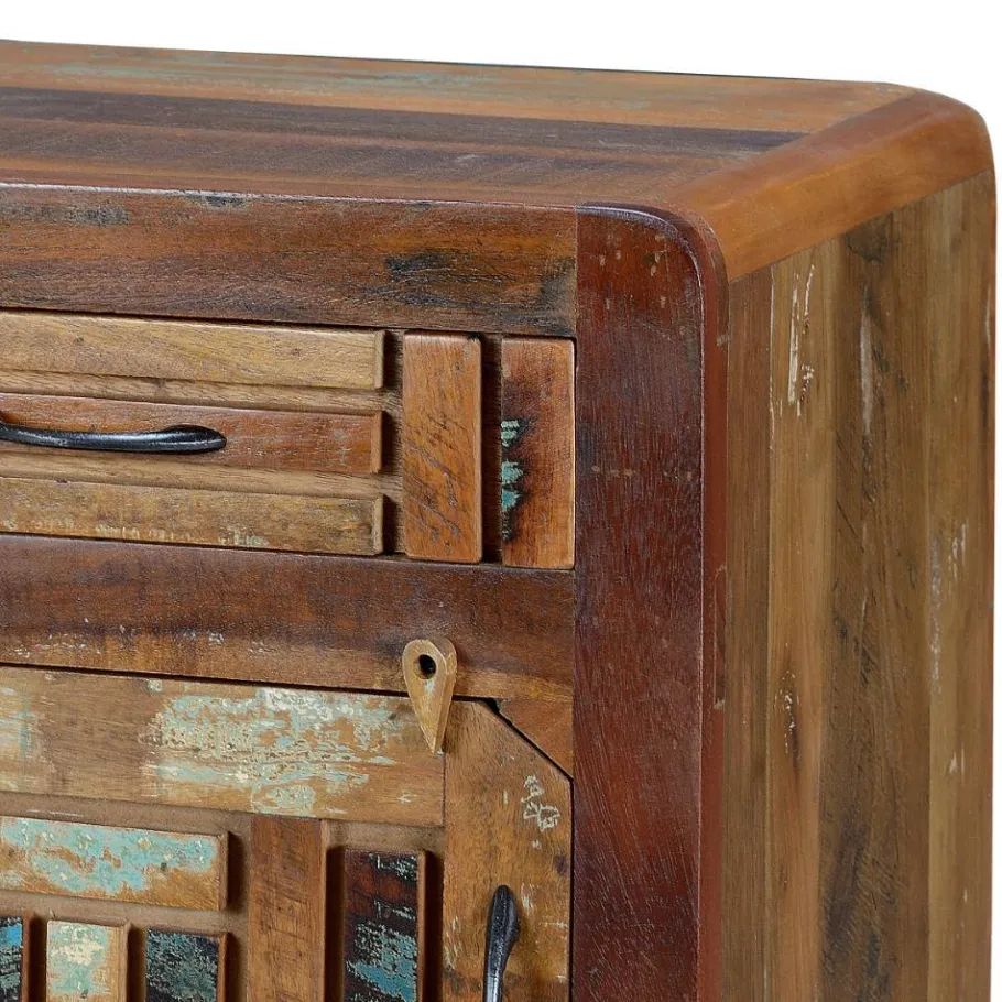 Outlet Wohnen Shabby Chic Nachtkommode aus Recyclingholz - Tunar
