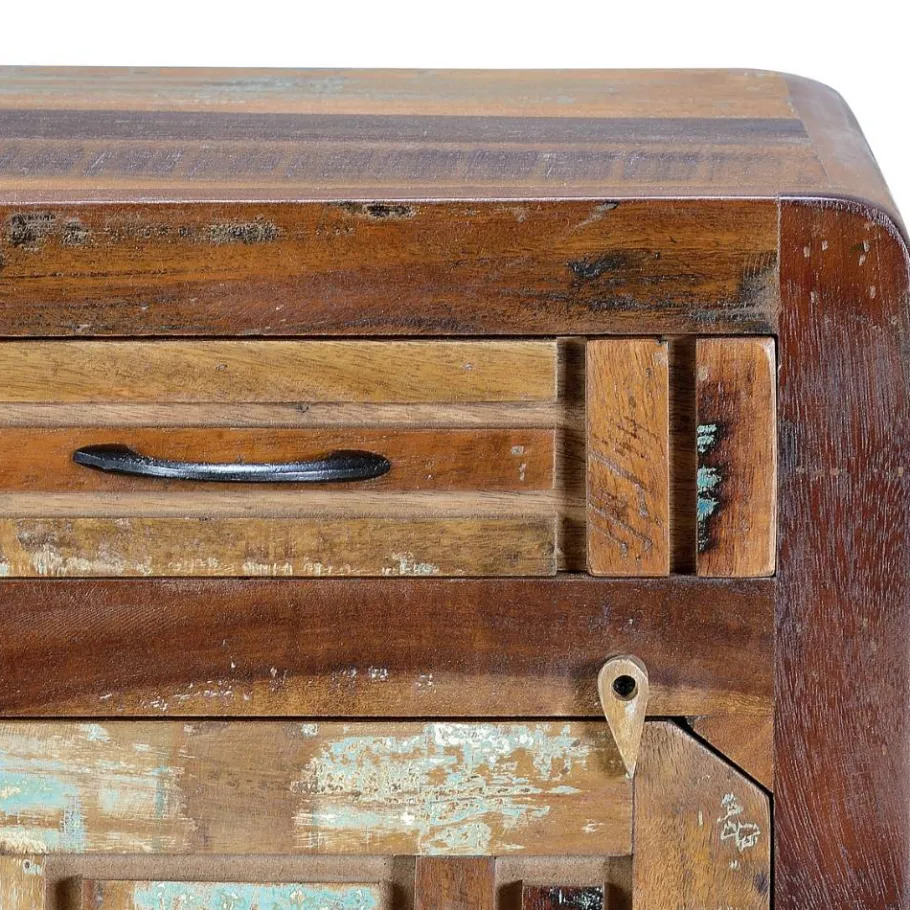 Outlet Wohnen Shabby Chic Nachtkommode aus Recyclingholz - Tunar