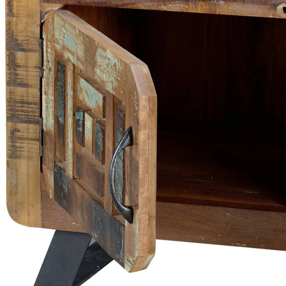 Outlet Wohnen Shabby Chic Nachtkommode aus Recyclingholz - Tunar