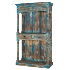 Discount Wohnen Shabby Chic Regal in unregelmäßgem Blau lackiert - Emrene