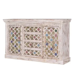 Discount Wohnen Shabby Chic Sideboard in Antikweiß - Mirell