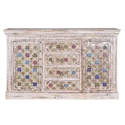 Discount Wohnen Shabby Chic Sideboard in Antikweiß - Mirell