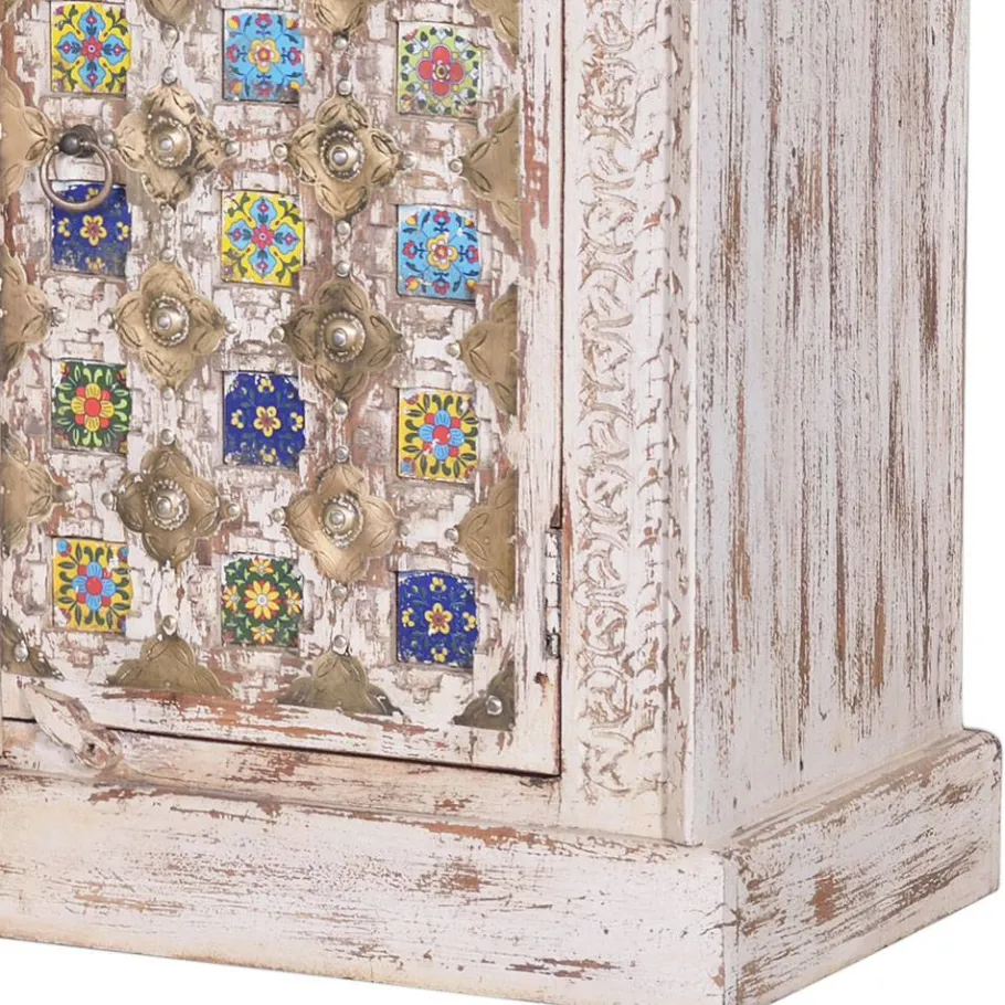 Discount Wohnen Shabby Chic Sideboard in Antikweiß - Mirell