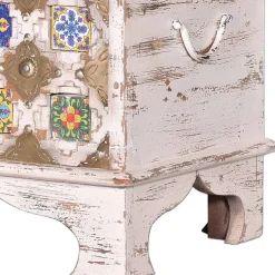 Wohnen Shabby Chic Truhe in Antikweiß - Mirell