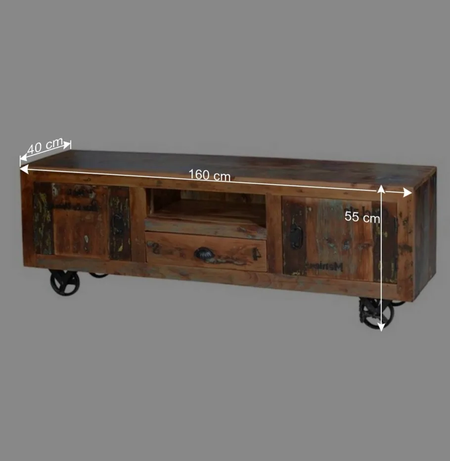 Wohnen Shabby Chic TV Lowboard aus Recyclingholz - Vatrima