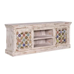 Discount Wohnen Shabby Chic TV Lowboard in Antikweiß - Mirell