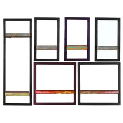 Outlet Wohnen Shabby Chic Wandregale Set - Jamaica (sechsteilig)