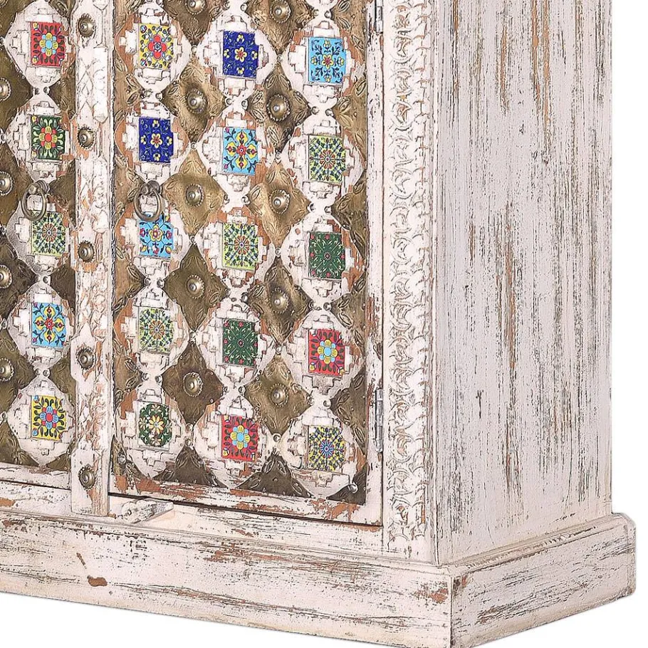 Discount Wohnen Shabby Chic Wohnzimmerschrank in Antikweiß - Mirell