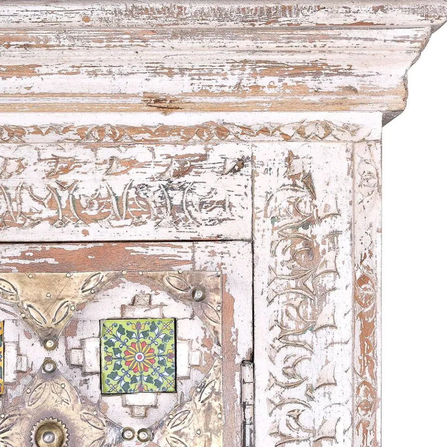 Discount Wohnen Shabby Chic Wohnzimmerschrank in Antikweiß - Mirell