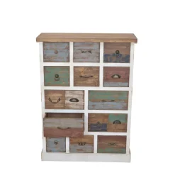 Discount Wohnen Shabby Design Kommode Leona in Weiß Bunt