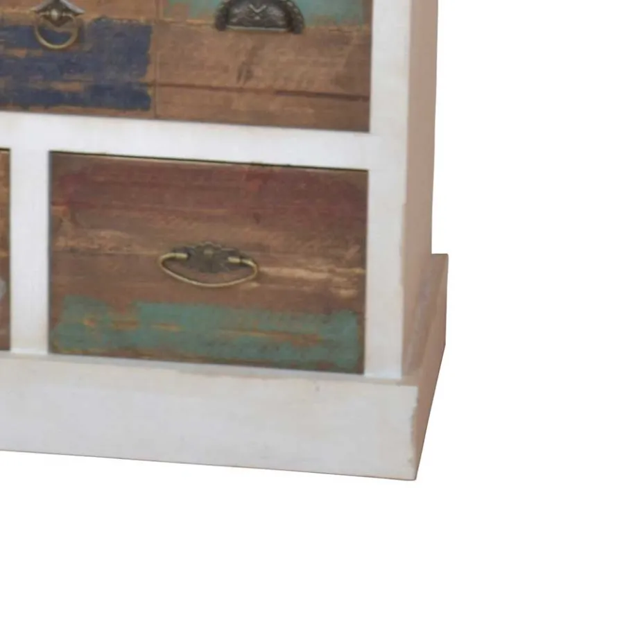 Discount Wohnen Shabby Design Kommode Leona in Weiß Bunt