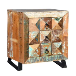 Hot Wohnen Shabby Design Nachtkommode aus Recyclingholz - Zeremonia