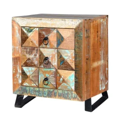 Hot Wohnen Shabby Design Nachtkommode aus Recyclingholz - Zeremonia