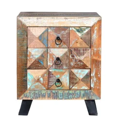 Hot Wohnen Shabby Design Nachtkommode aus Recyclingholz - Zeremonia