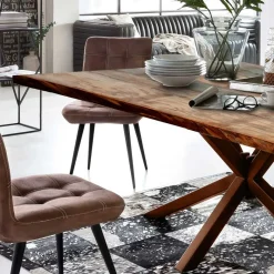 Wohnen Shabby Designtisch aus Recyclingholz Bunt - Montesa