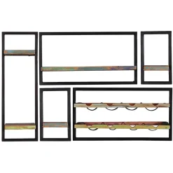 New Wohnen Shabby Hängeregale inkl Flaschenregal - Jamaica (fünfteilig)