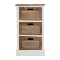 New Wohnen Shabby Nachtkommode Benet in Weiß Holz